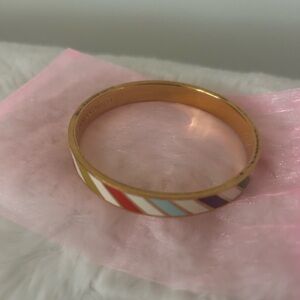 Kate Spade “Flying Colors” Striped Colorful‎ and Gold Bangle Bracelet